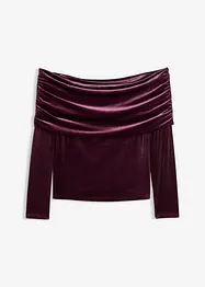 Carmenshirt aus softem Samt, bonprix