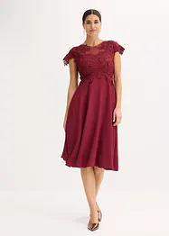 Robe midi en tulle délicat avec dentelle, bonprix