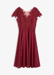 Robe midi en tulle délicat avec dentelle, bonprix