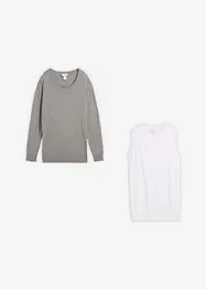 Pull de grossesse 3-en-1 en maille de coton avec top d’allaitement, bonprix