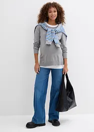 Pull de grossesse 3-en-1 en maille de coton avec top d’allaitement, bonprix