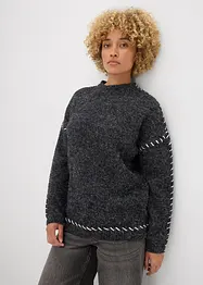 Pull long en maille duveteuse, bonprix