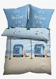 Bettwäsche mit Auto und Palmen am Strand, bonprix
