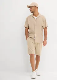 Chemise manches courtes en lin majoritaire, ample, bonprix