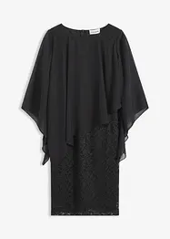 Robe courte en dentelle avec drapé en mousseline, bonprix