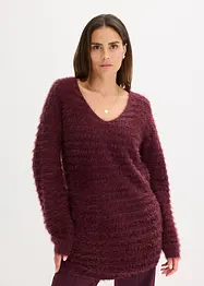 Flauschiger Long-Pullover, bonprix