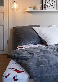 Jersey Spannbettlaken mit Weihnachtsmützen, bonprix