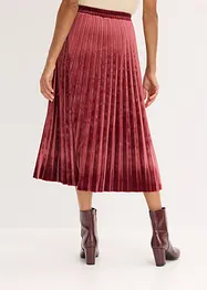 Jupe plissée en velours doux, bonprix