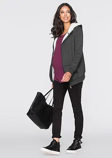 Umstands-Sweatjacke mit Baby-Einsatz und flauschiger Innenseite, bonprix