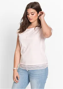 T-shirt boxy à dentelle, bonprix