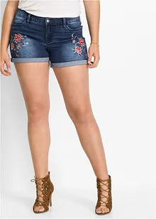 Jeans-Shorts Mid Waist, Stickerei, BODYFLIRT