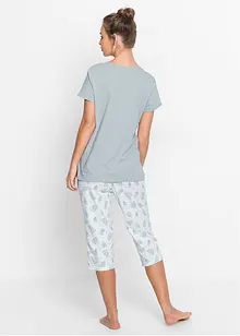 Capri Pyjama mit kurzen Ärmeln, bonprix