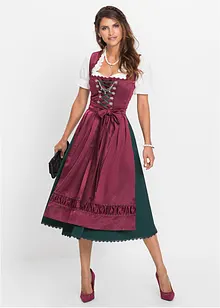 Dirndl à tablier en satin brodé (ens. 2 pces), bonprix