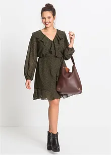 Robe style portefeuille à volants, bonprix