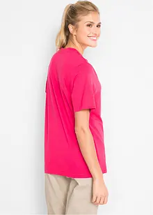 Weites Long-Shirt mit V-Ausschnitt, Kurzarm (5er Pack), bonprix