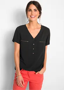 Viskose Bluse, Kurzarm, bonprix