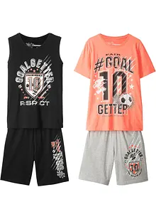 Jungen T-Shirt + Tanktop + Bermudas (4-tlg. Set), bonprix