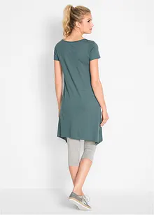 Kurzes Baumwoll-Shirtkleid aus Flammgarn, bonprix