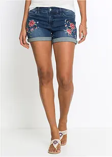 Jeans-Shorts Mid Waist, Stickerei, bonprix