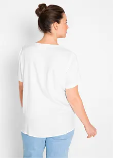 Bluse mit V-Ausschnitt, kurzarm, bonprix