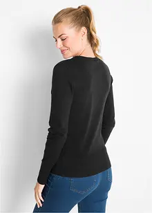 Pull col en V en fine maille, bonprix