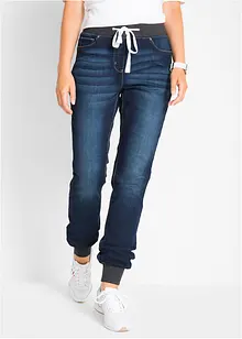 Jean Boyfriend extensible à empiècement taille côtelé, bonprix