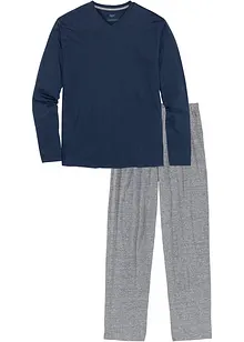 Schlichter Pyjama mit V Ausschnitt, bonprix