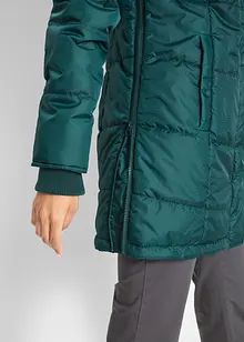 Long-Steppjacke, wattiert mit Kragen und Kapuze, bonprix