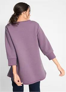 Langes Sweatshirt Tunika mit Struktur in A-Line, 3/4 Arm, bonprix