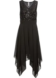 Robe midi en crêpe rehaussée de sequins, bonprix