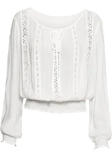 Blouse avec dentelle au crochet, bonprix