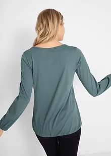 T-shirt manches longues en coton à finitions élastiquées, bonprix