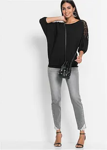 Oversize-Shirt mit Spitze, bonprix