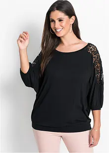 Oversize-Shirt mit Spitze, bonprix