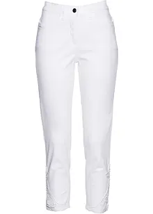 Jean 7/8 stretch avec dentelle, bonprix