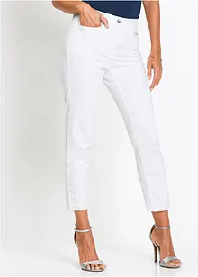 Jean 7/8 stretch avec dentelle, bonprix