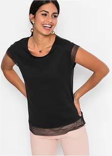 T-shirt boxy à dentelle, bonprix