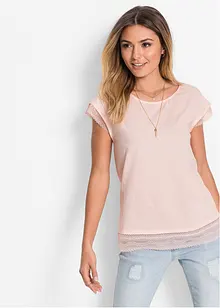 Boxy-Shirt mit Spitze, bonprix