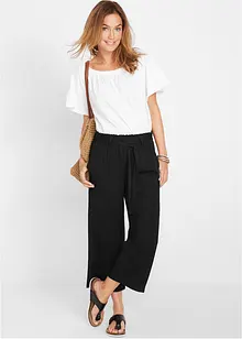 Jupe-culotte en viscose avec ceinture à nouer, bonprix