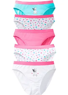 Lot de 5 slips fille en coton, bonprix