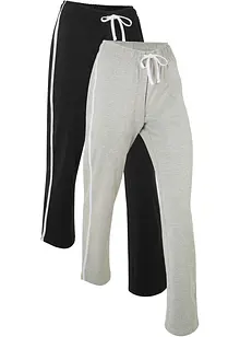 Lot de 2 pantalons sweat, coupe droite, bonprix