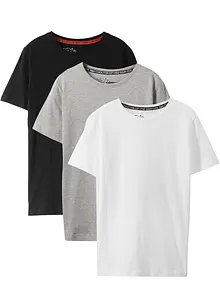 Jungen Basic T-Shirt aus  Bio-Baumwolle (3er Pack), bonprix