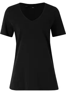 T-Shirt mit tiefem V-Ausschnitt mit Bio-Baumwolle, bonprix