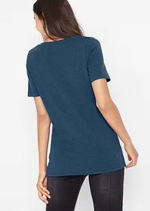 T-Shirt mit tiefem V-Ausschnitt mit Bio-Baumwolle, bonprix