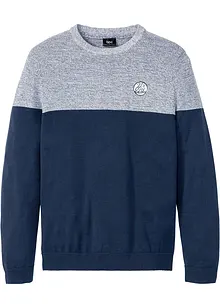 Pull coton style block en fine maille, bonprix