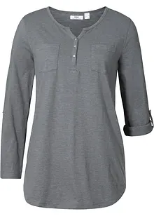 Baumwoll-Henleyshirt mit Knopfleiste, bonprix