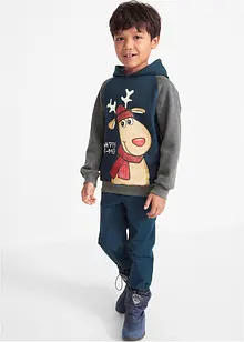 Jungen Kapuzensweatshirt mit Weihnachtsmotiv, bonprix