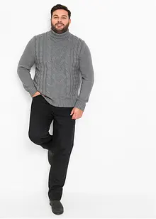Rollkragenpullover mit Zopfmuster, bonprix