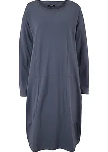 Robe de forme ovoïde en jersey de coton avec poches, manches longues et longueur genou, bonprix