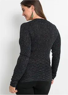 Ripp-Pullover mit Lurex, bonprix